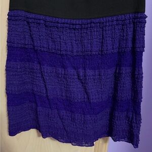 Free People Textured Black and Purple Mini Skirt